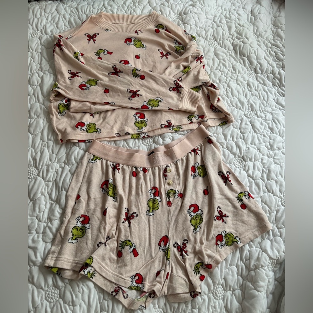 Pink Grinch Pajama Set